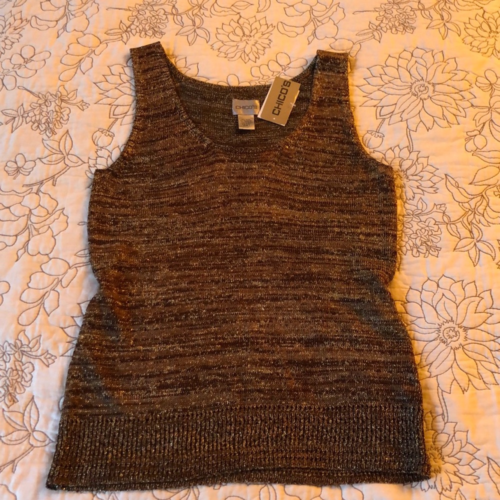 Chico’s metallic bronze tank